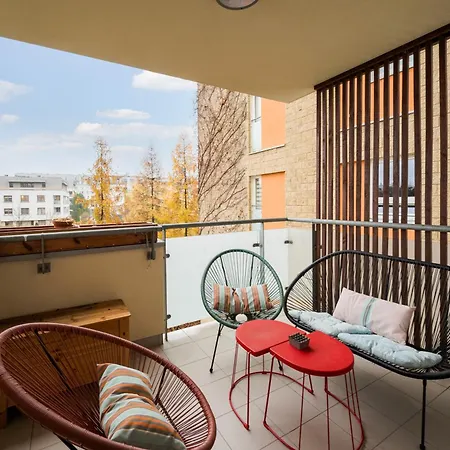 W411 Marina Mokotow - View With Balcony, Workspace & Parking, Close To Airport & Center